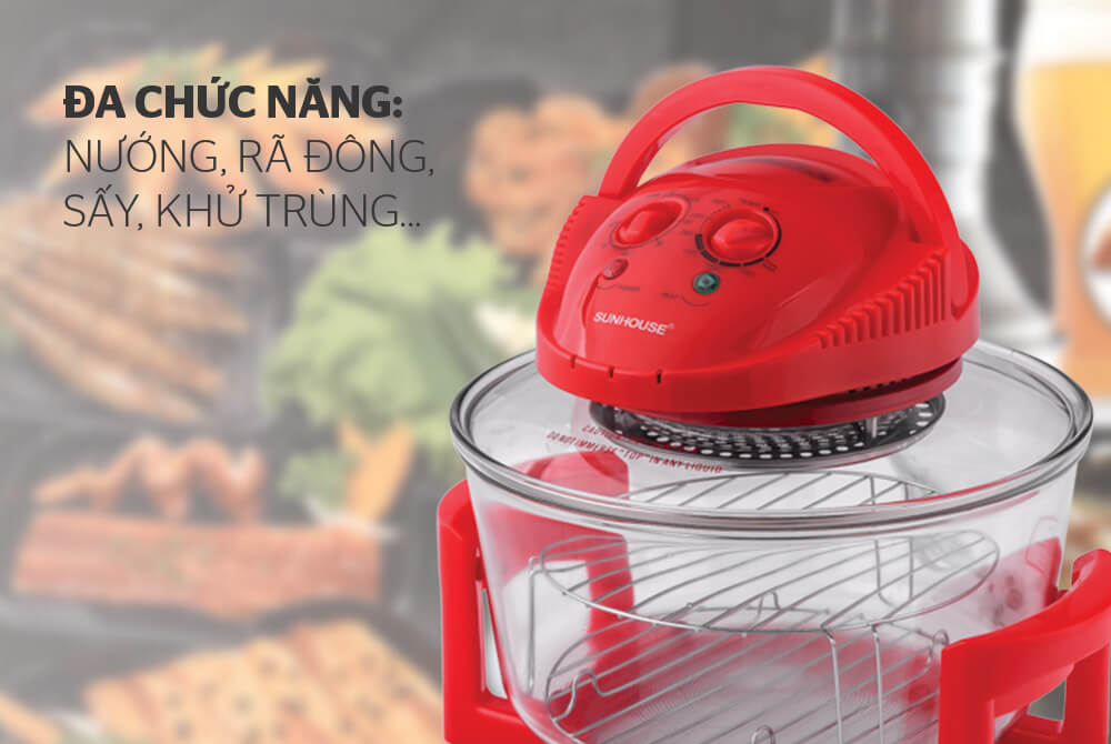 Lò nướng thủy tinh 12 lít SUNHOUSE SH416