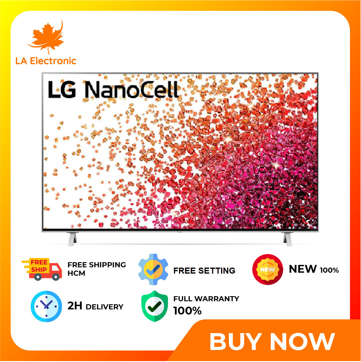 Smart Nanocell LG 4K 55 Inch TV 55NANO77TPA - Miễn phí vận chuyển HCM - Tivi NanoCell LG 4K hiển thị hình ảnh sắc nét chi tiết màu sắc chân thực Tivi LG hỗ trợ tìm kiếm bằng giọng nói giúp tìm kiếm nội dung tiện lợi hơn