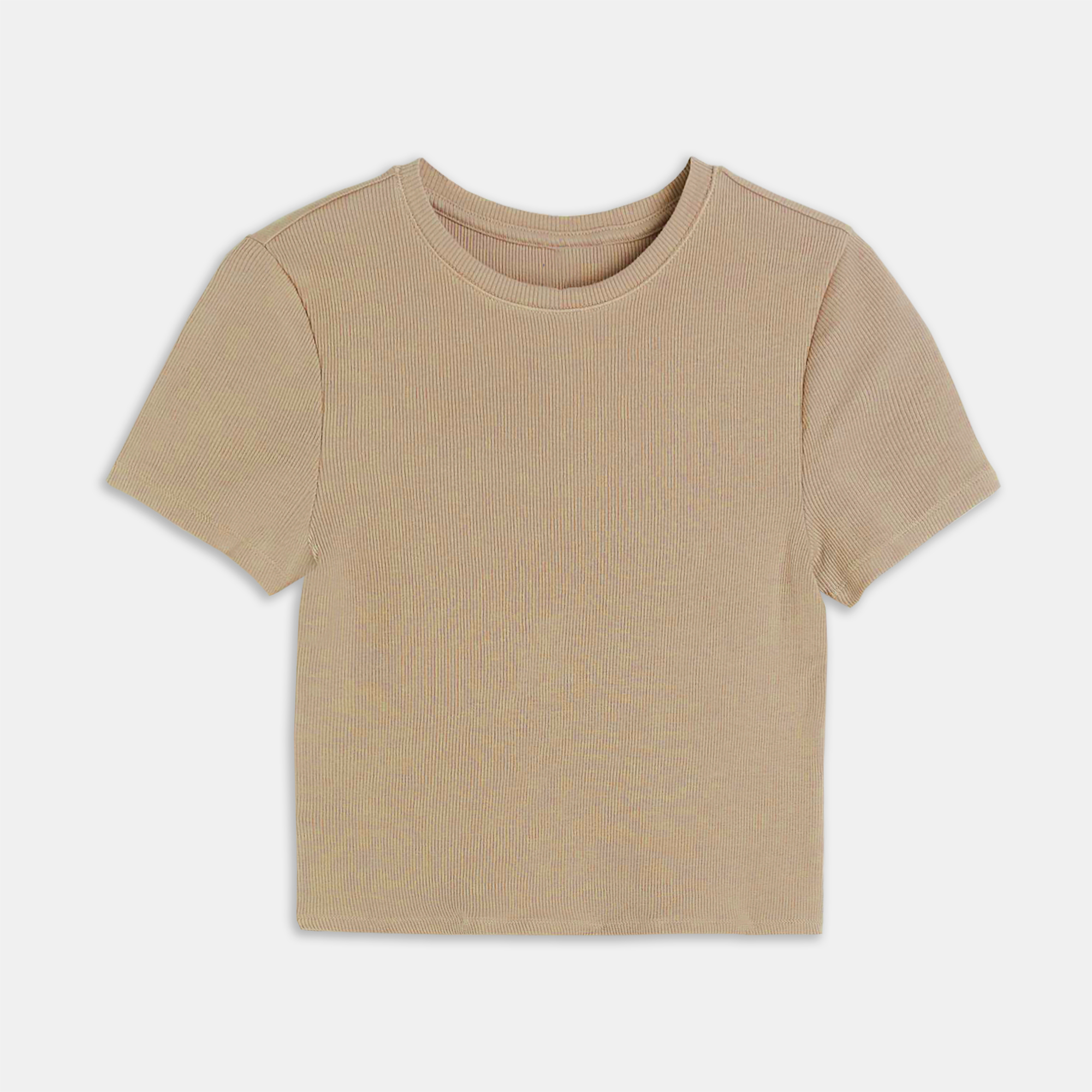 Áo thun croptop dáng ôm chất liêu thun gân co giãn
