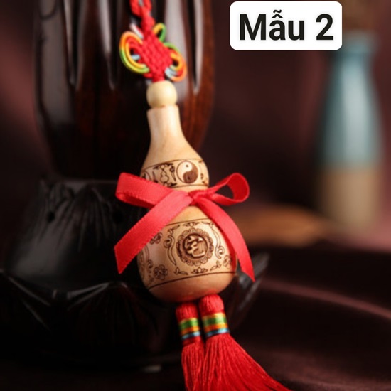 Dây treo phong thủy hồ lô gỗ đào 33cm .
