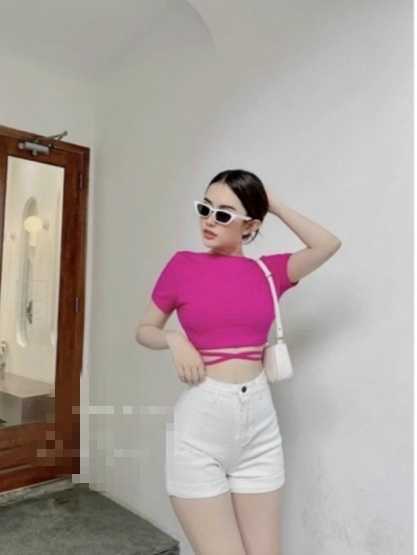 ÁO THUN KIỂU CROPTOP CHÉO DÂY CHÉO BỤNG FORM 45KG(v2)