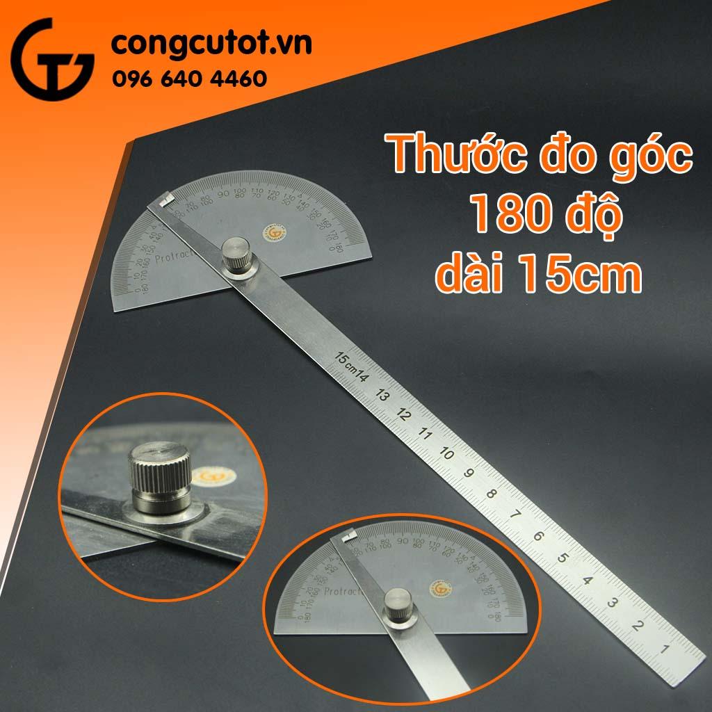 Thước đo góc 180 độ dài 15cm