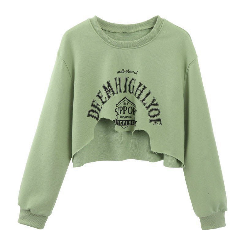 Áo croptop nữ form rộng unisex tay dài deemhighlyof freesize, áo phông nữ form rộng sl4983984