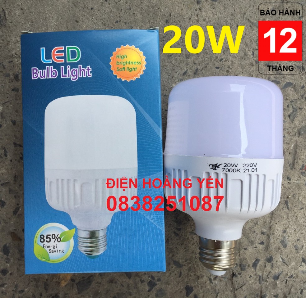 Bộ 10 bóng đèn led trụ 20w - tiết kiệm điện