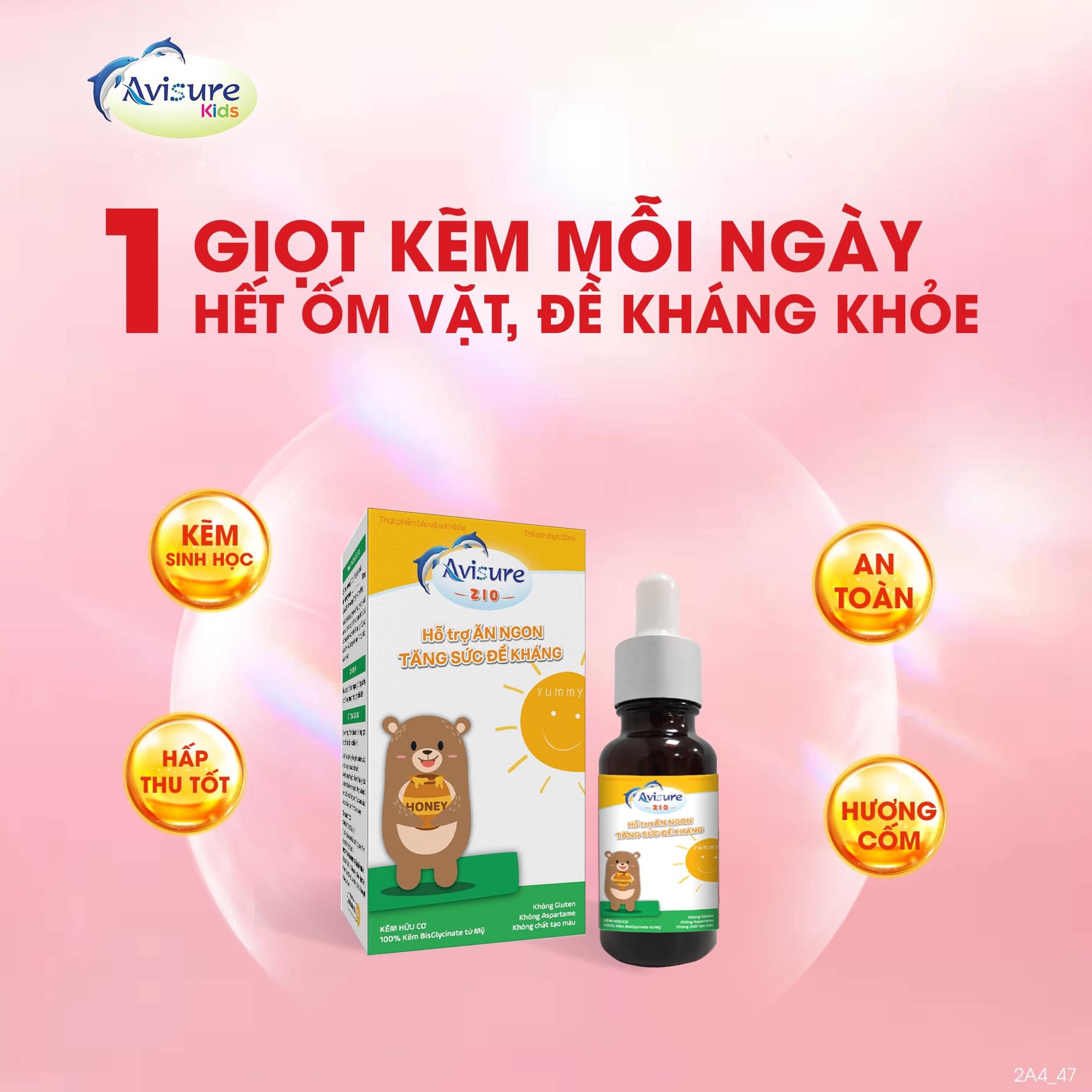 [Tích điểm nhận quà] Avisure ZIO - Siro Kẽm giọt hữu cơ cho bé (chai 20ml)
