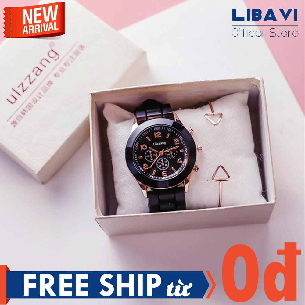 Đồng hồ Unisex Geneva KM1, đồng hồ mặt tròn, chạy 3 kim, dây đeo cao su siêu bền, kháng nước, chống trầy nhẹ (4 màu)