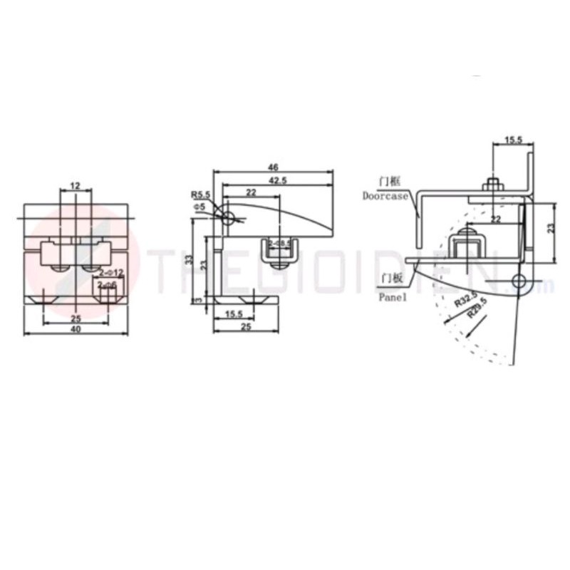 Bản Lề H044 Đế Dày/Bản Lể HL044-3/Bản Lề Tủ Điện