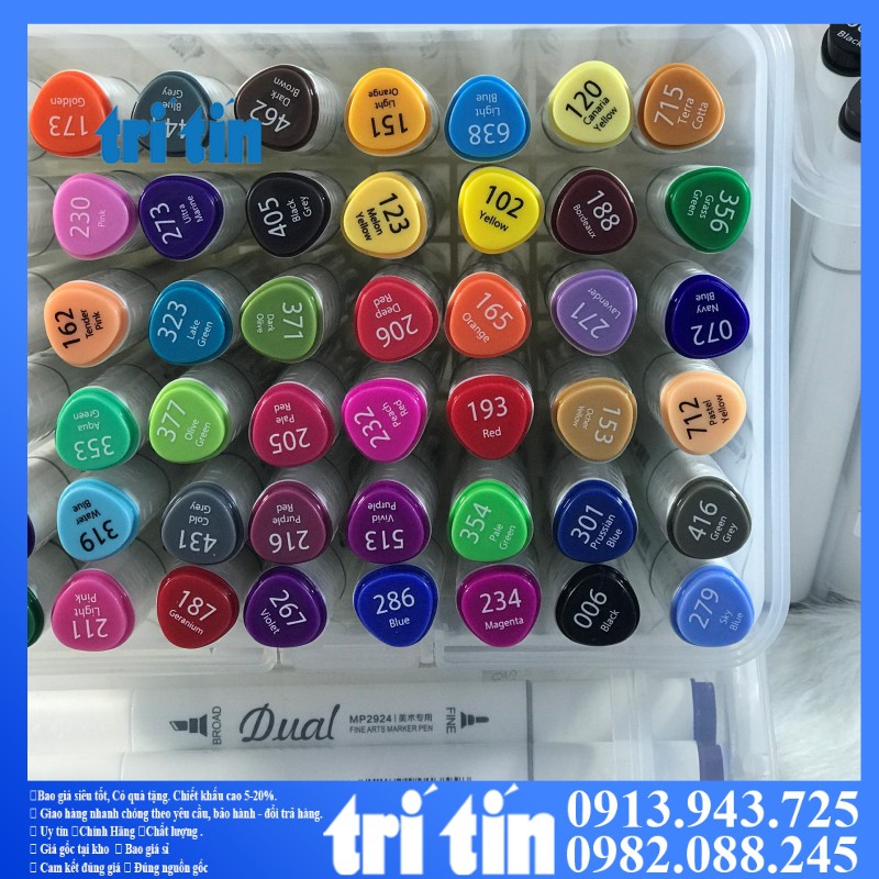 ✅  ✅ (Có sẵn hàng, giá sỉ) Bút màu dạ Marker BAOKE Dual 2 đầu 2924