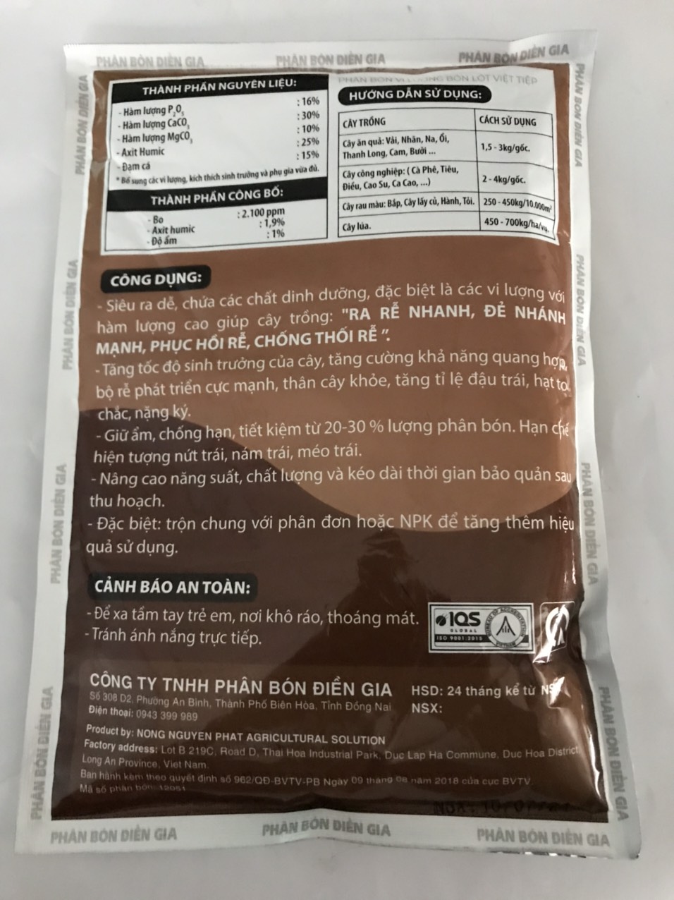 Phân bón Lân Humic Magie + Zn 1kg