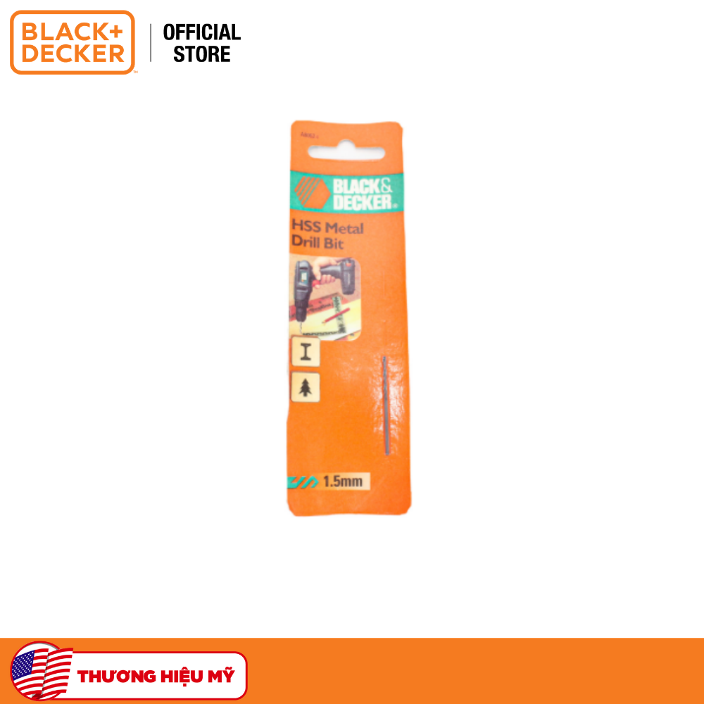 BLACK+DECKER - A8062 Mũi khoan sắt HSS 1.5mm