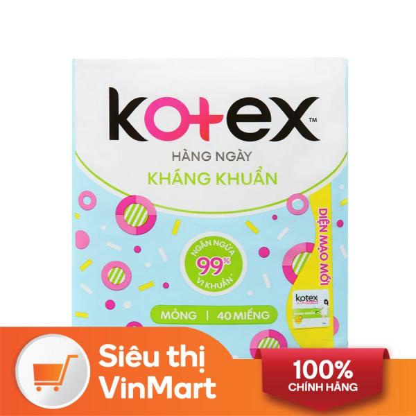 [Siêu thị WinMart] - Băng vệ sinh Kotex hàng ngày kháng khuẩn gói 40 miếng