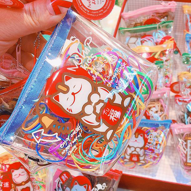 TÚI THUN CỘT TÓC LUCKY CAT - 200pcs