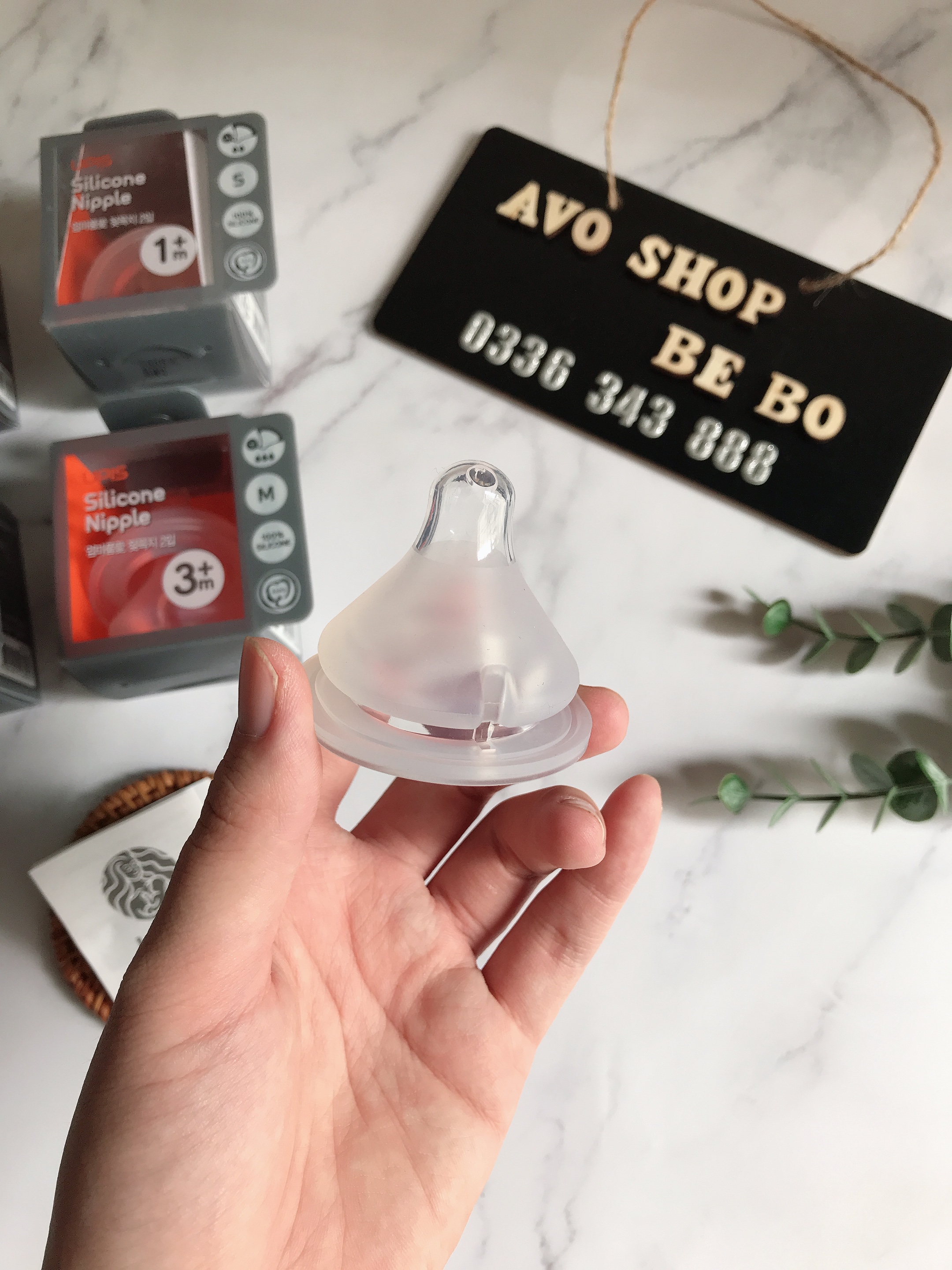 Núm ty UPIS chính hãng nội địa Hàn (thay thế vào bình upis -lan -pi - motherK -moyuum - các bình sữa có núm ty 5cm)