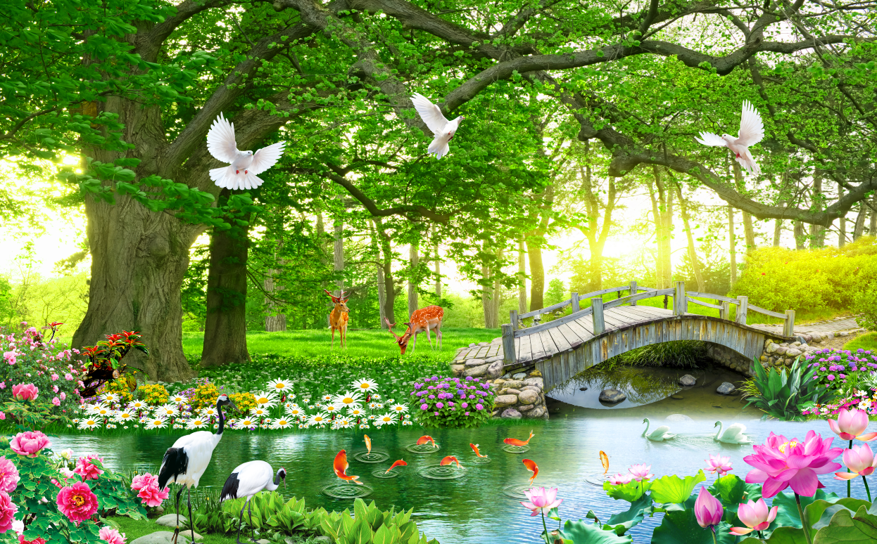 Tranh  3d sơn thủy size nhỏ
