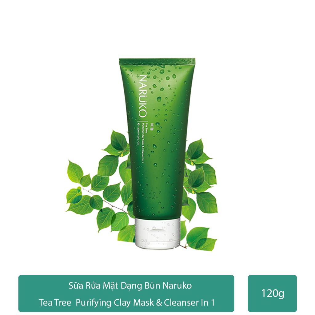 Sữa rửa mặt đất sét naruko tràm trà bản nội địa đài loan 120g chính hãng