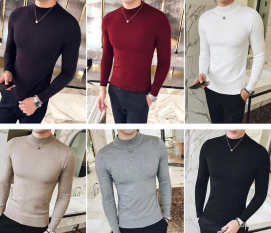 Áo len nam cổ 3 phân mềm mịn