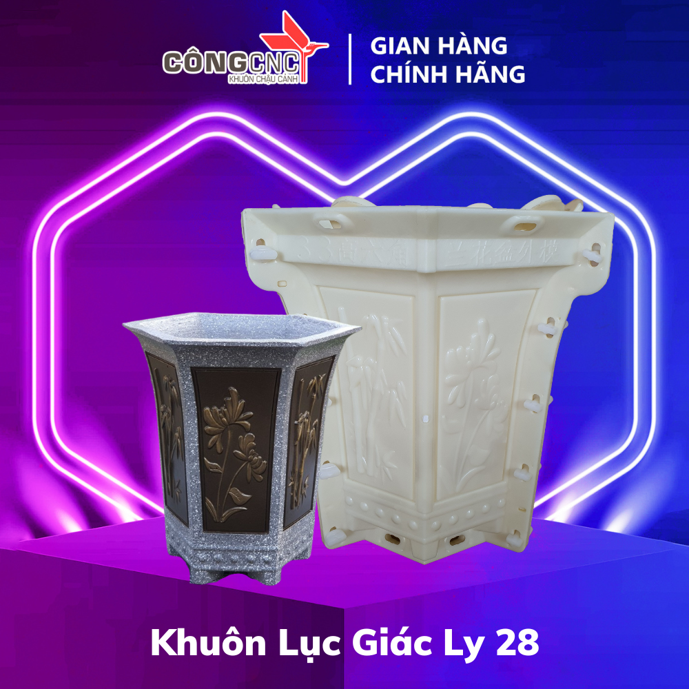 Khuôn Chậu Cảnh ABS Lục Giác Ly 28