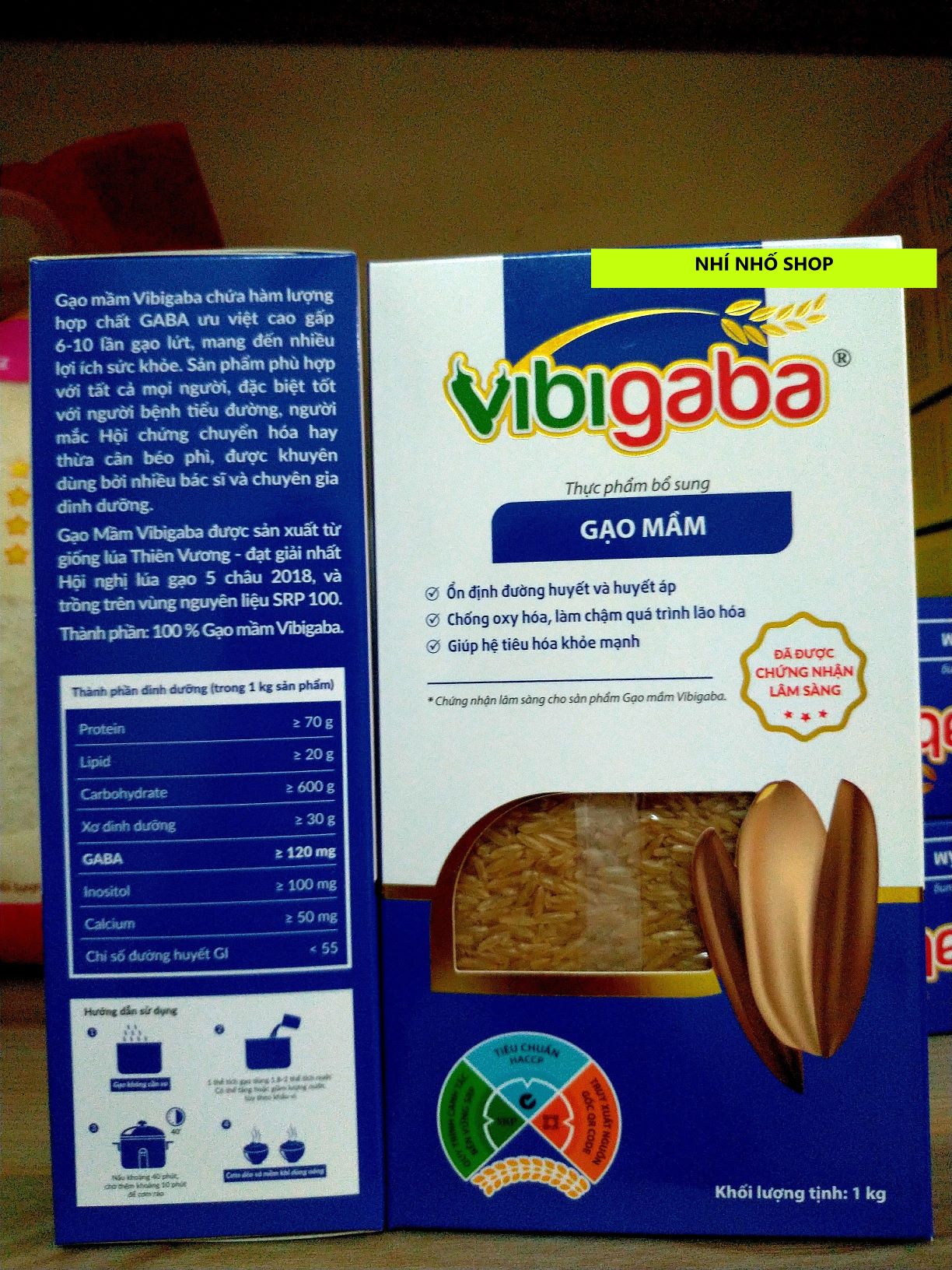 GẠO MẦM VIBIGABA (HỘP 1KG) - MẪU MỚI