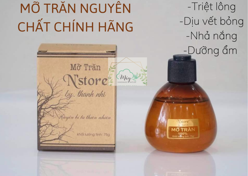 Mỡ trăn nguyên chất Nstore by Thanh Nhi, Mỡ trăn triệt lông_75g