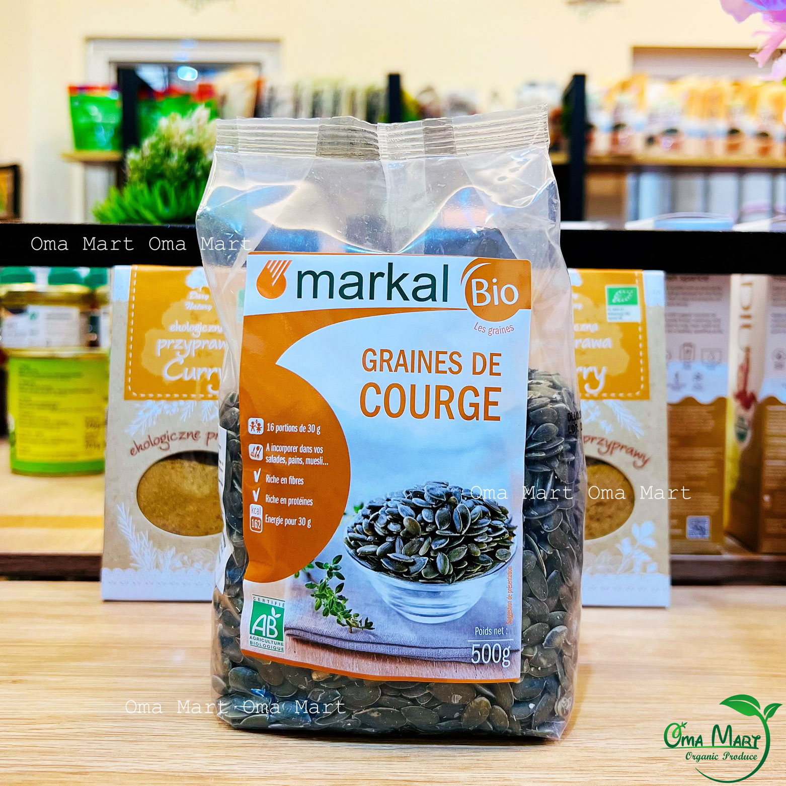 Pumpkin seeds organic shelled MARKAL 500g