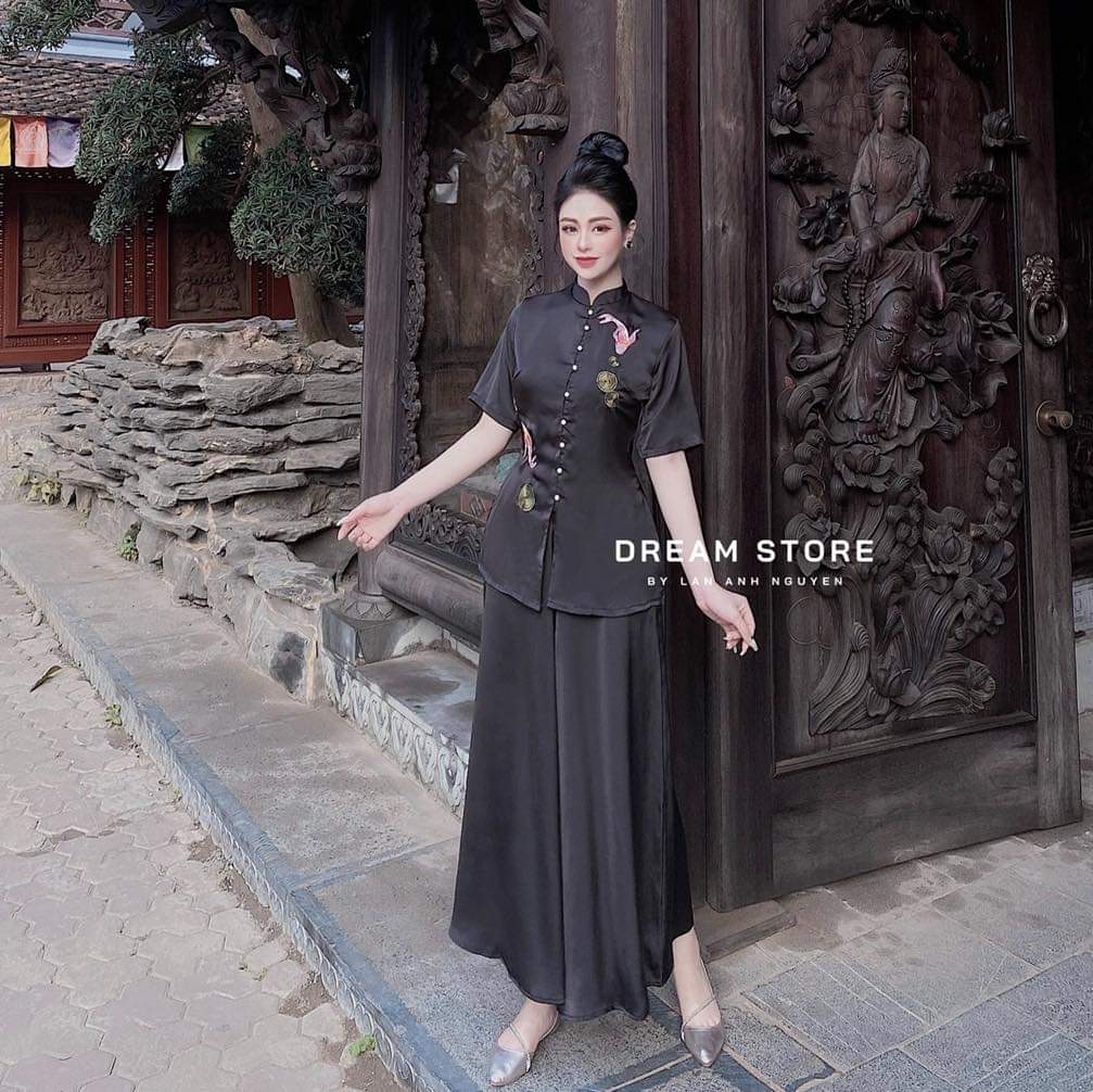 [HCM]SET ĐÒ LAM ĐI CHÙA THÊU HOA CAO CẤP