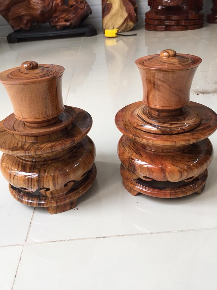 Bộ thờ 9 món gỗ bông lau