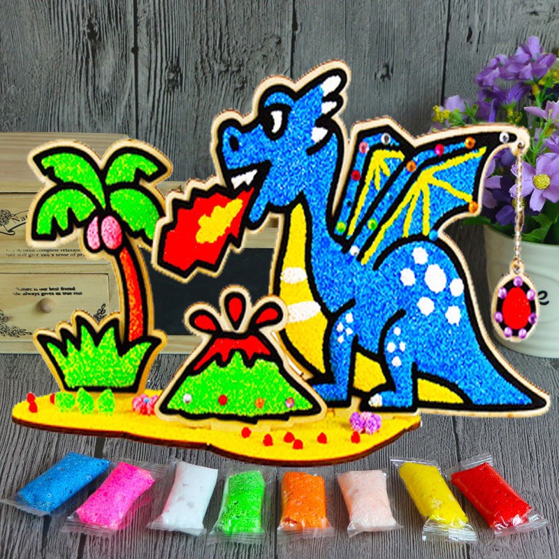 Ready stock/baby slime foam painting coloring toys-wooden shelf slime foam painting