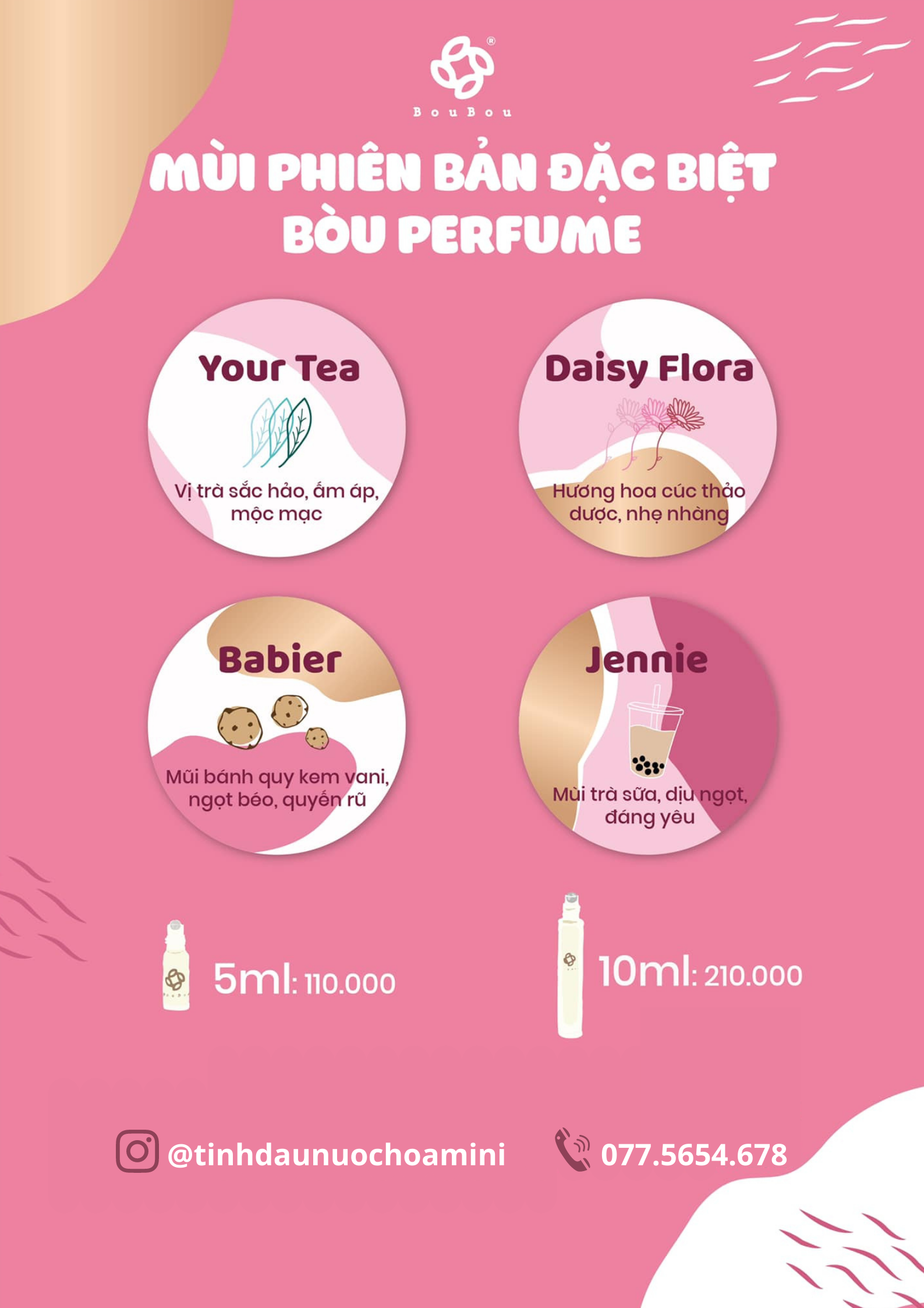 [NƯỚC HOA BÒU] Tinh dầu nước hoa bòu mùi Trà - Your Tea