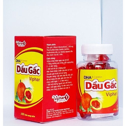 Viên dầu gấc DHA Viphar - Lọ 100 viên