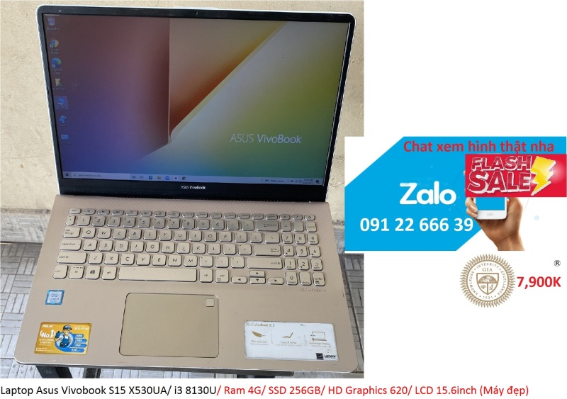 Laptop Asus Vivobook S15 X530UA/ i3 8130U/ Ram 4G/ SSD 256GB/ HD Graphics 620/ LCD 15.6inch (Máy đẹp)