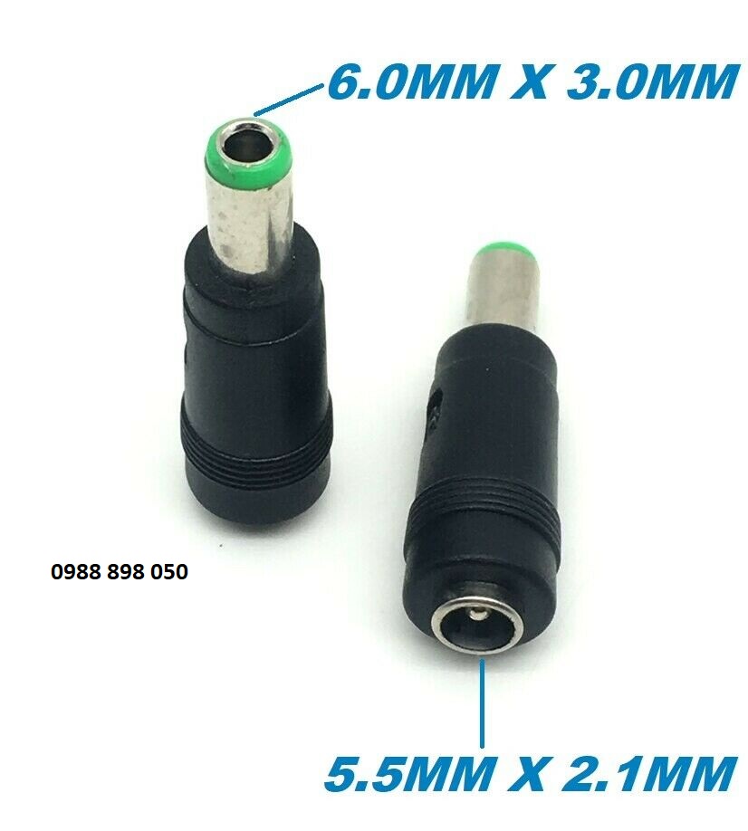 Jack tròn chuyển đổi chân 5.5*2.1mm sang 6.0*3.0mm