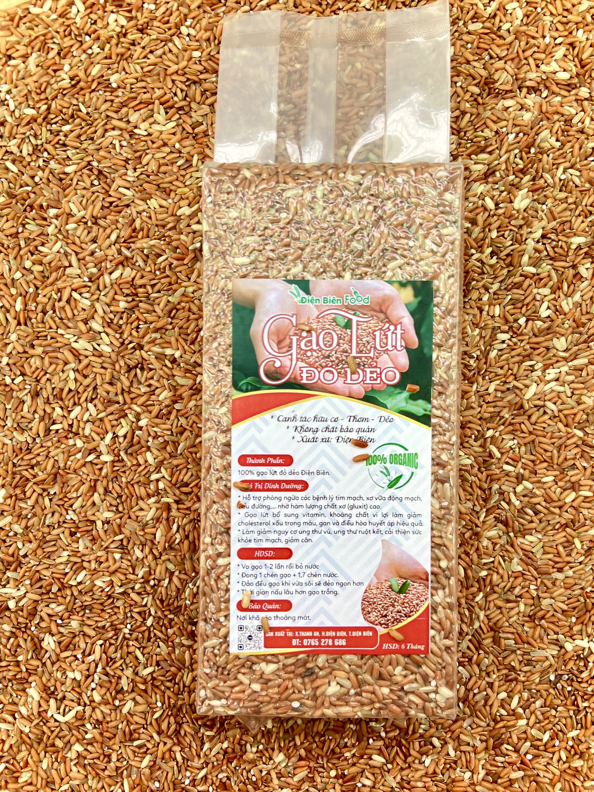 Gạo Lứt Đỏ Dẻo Điện Biên 1kg