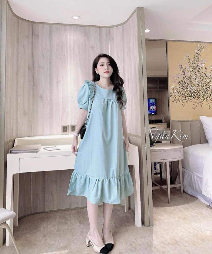 Váy bầu công sở hàng thiết kế dáng xuông