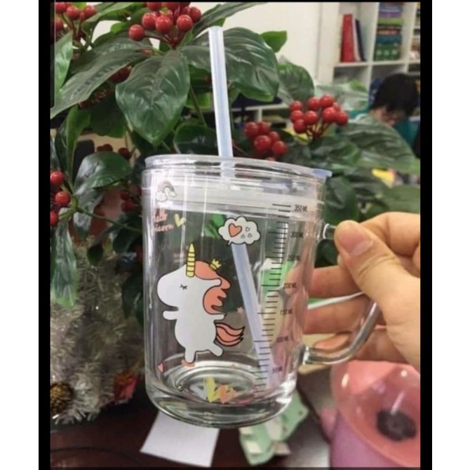 Cup milk glass split bar with lids and straws Silicon soft