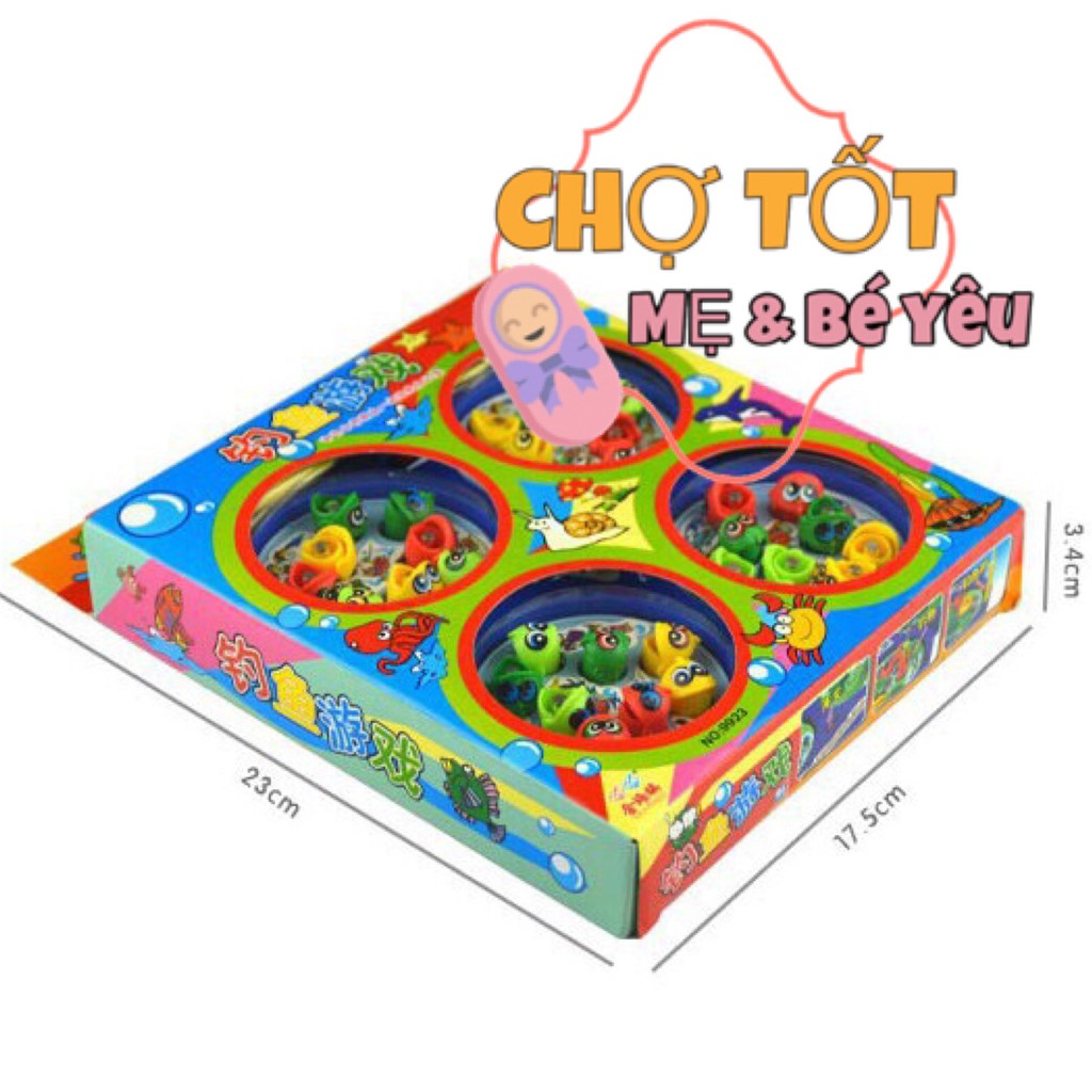 Đồ Chơi Câu Cá Nam Châm Dùng Pin 4 Hồ Có Nhạc