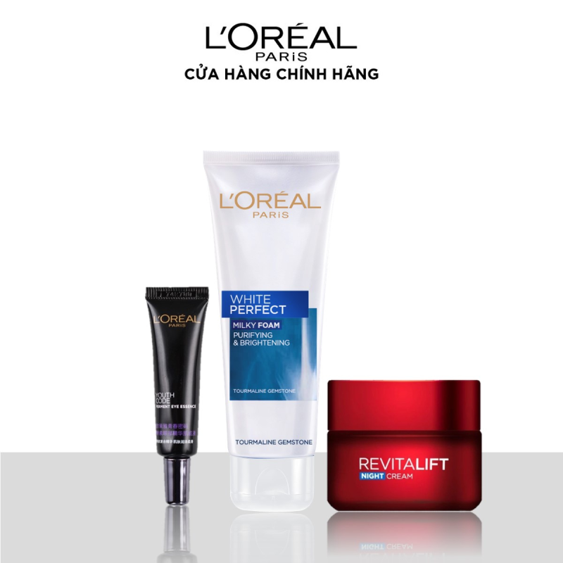 Bộ dùng thử chống lão hóa LOreal Paris gồm: Youth Code 7.5ml Kem Revitalift 20ml Sữa rửa mặt White Perfect 50ml - Giới hạn 5 sản phẩm/khách hàng giá rẻ