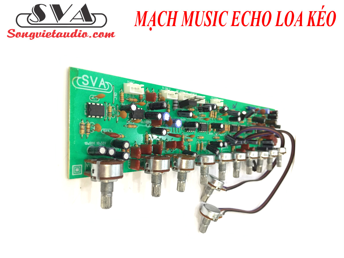Mạch music master echo loa kéo 2 kênh - Kèm dây.