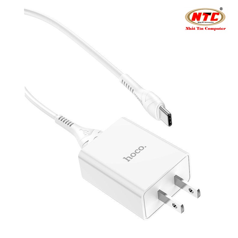 Combo Cốc sạc và Cáp sạc cổng Type-C Hoco S2 Plus output max 3.4A (Trắng) - Nhat Tin Authorised Store