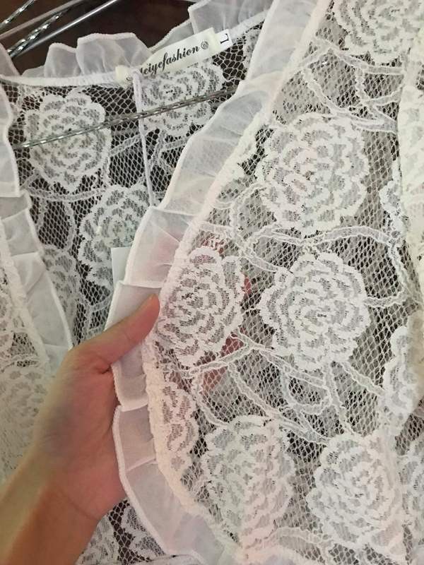[HCM]Aó khoác ren tà ngắn tay loe