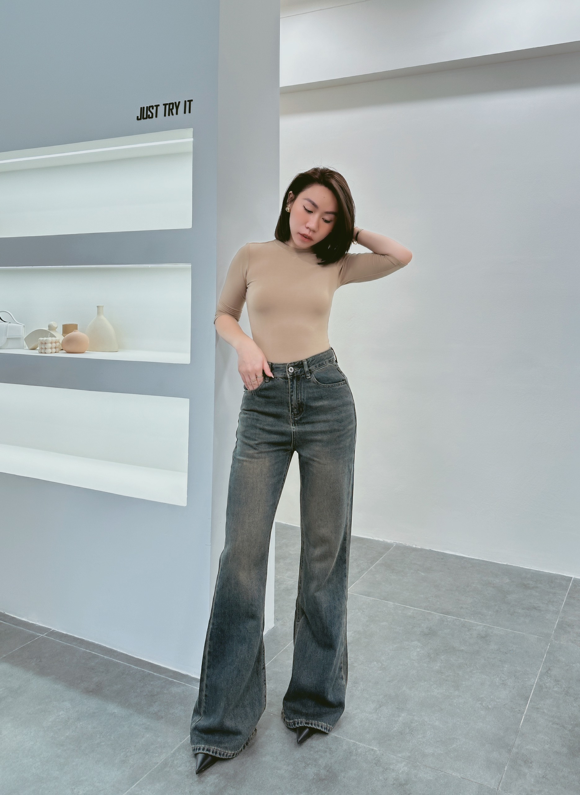 Áo thun tay lỡ trơn BASIC RIKI TOP