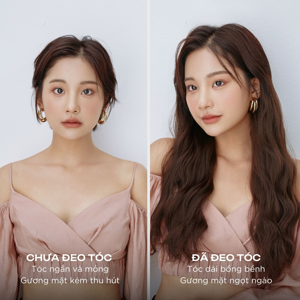 Tóc Kẹp U CAPELLI Dáng Xoăn Sóng Trục 60cm
