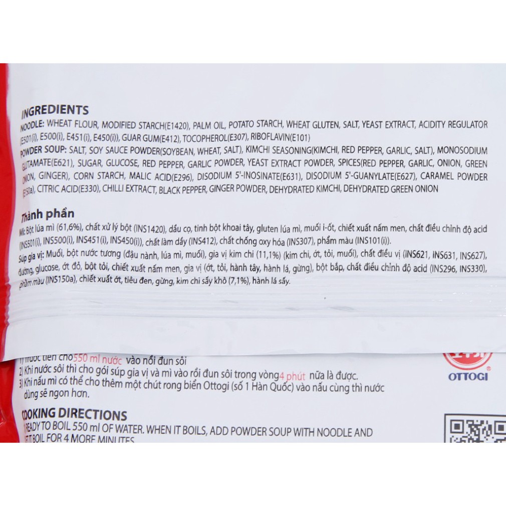 [FREESHIP️] - Mì Kimchi Ottogi 120G