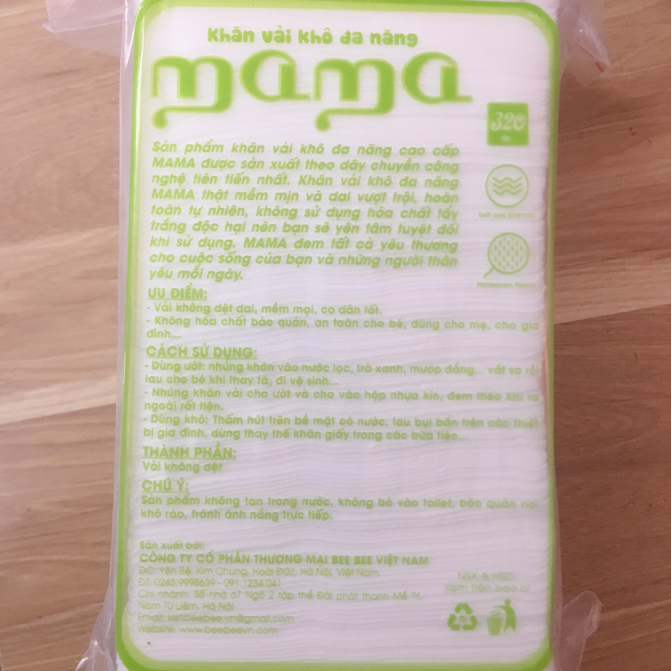 Khăn khô mama túi 320 gr