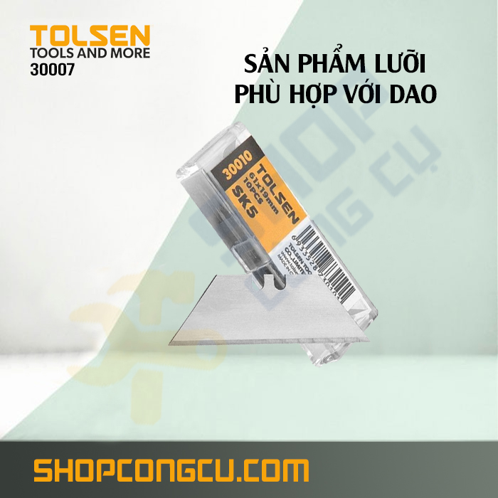 Dao rọc giấy lưỡi liền kèm 5 lưỡi Tolsen 30007