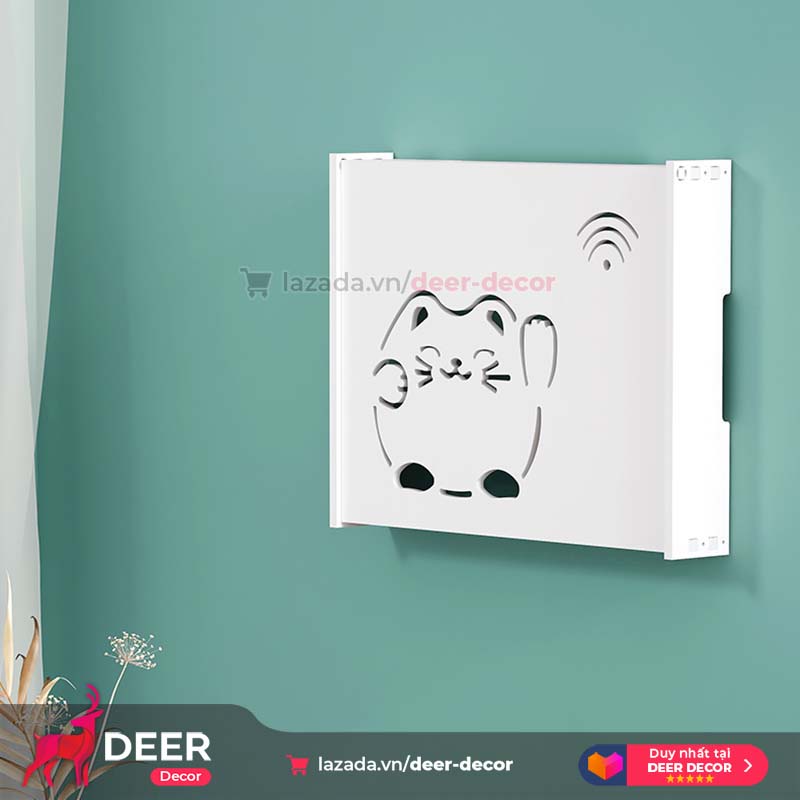 Kệ Che Công Tơ Điện Ổ Điện - Hộp Đựng Router Wifi - Deer Decor