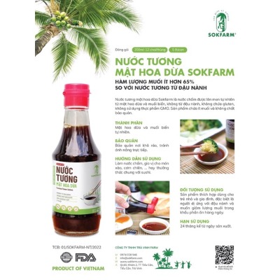 Nước Tương Mật Hoa Dừa - Sokfarm - Chai 200ml