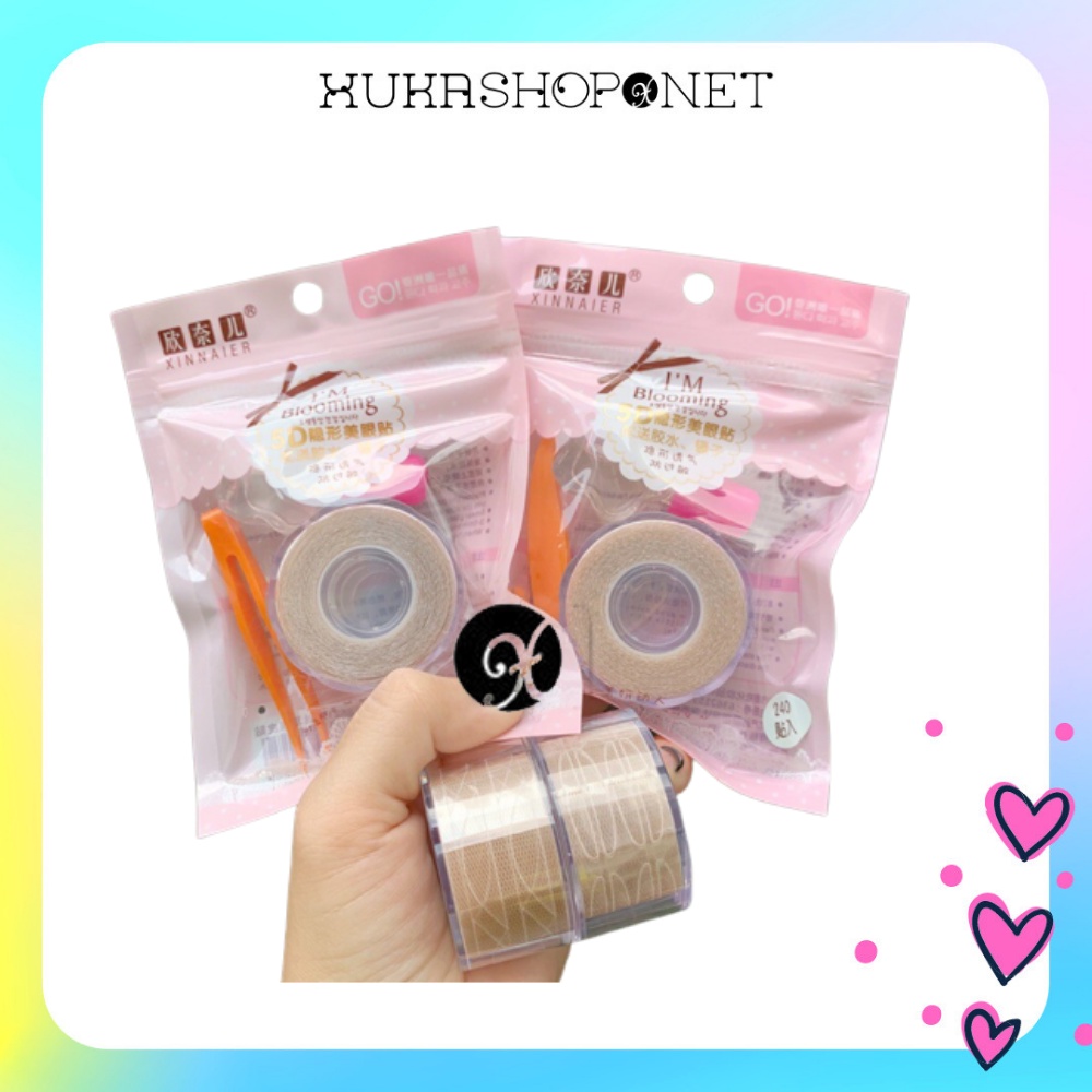 Kích mí lưới cuộn i'm blooming 120/ 240 miếng dán, kèm keo dán và kẹp