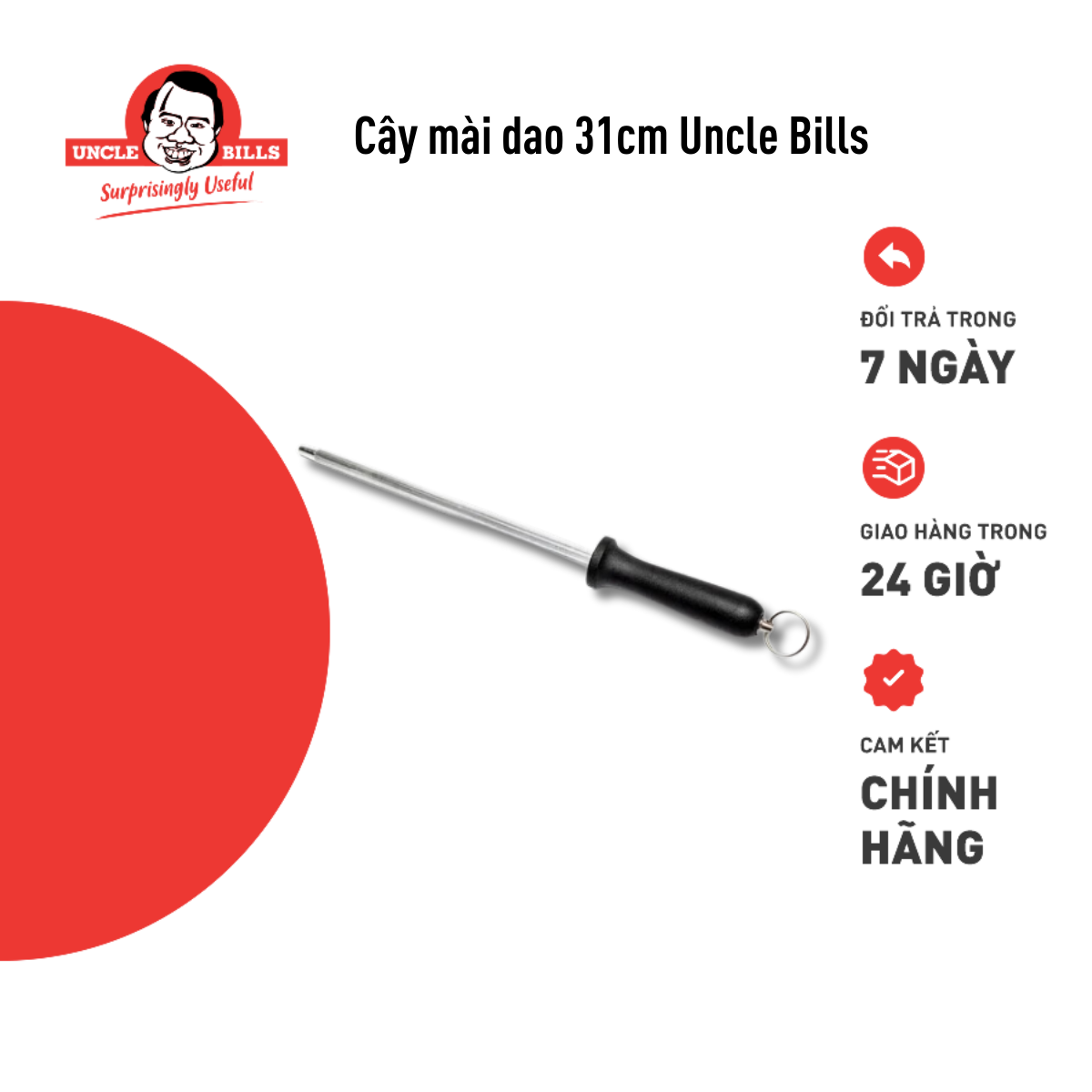 Cây Mài Dao Uncle Bills KA0115 31cm - Đen