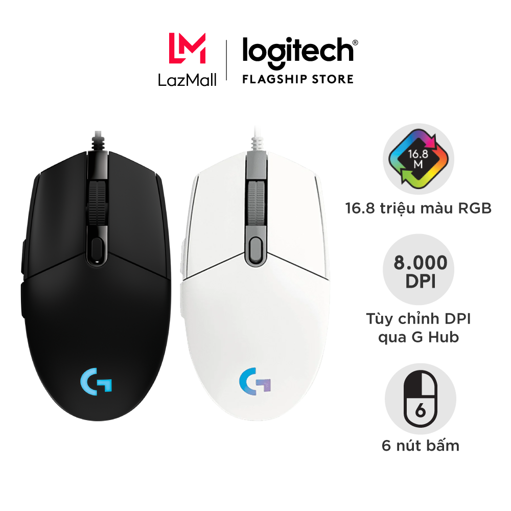 Chuột Logitech G102 LightSync Black 8000 RGB - Lựa chọn hàng đầu của game thủ