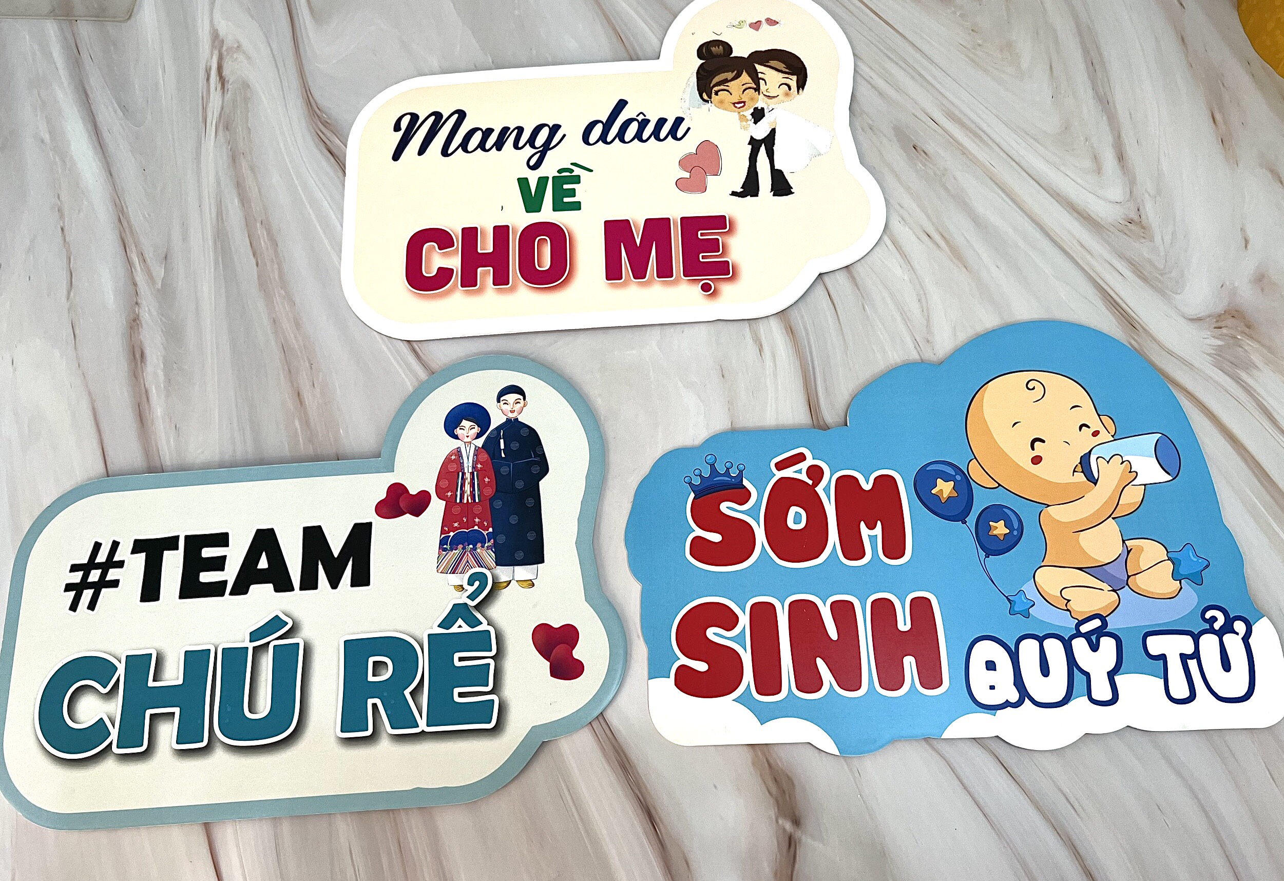 Combo 3 hashtag cầm tay đám cưới
